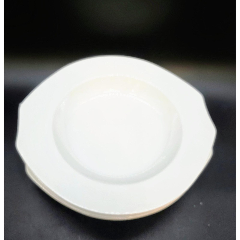 Set/4 Vintage White Villeroy & Boch Alba Rimmed Soup Bowl  9" Luxembourg